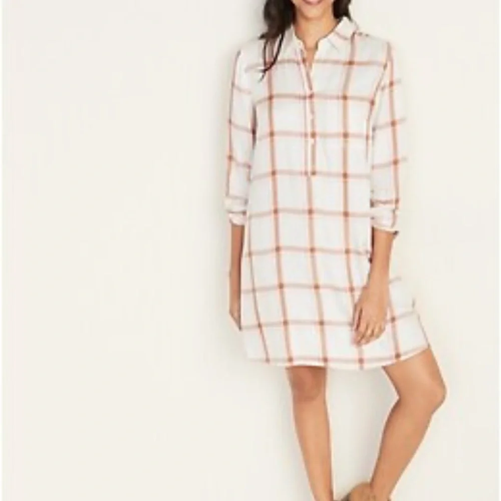 Old Navy Plaid Popover Shirt Dress women’s size S - Picture 10 of 11